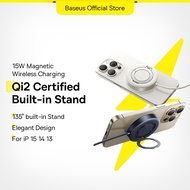 Baseus 15W Magnetic Wireless Charging Qi2 Certified Built-in Stand Fast Charging For i Phone
