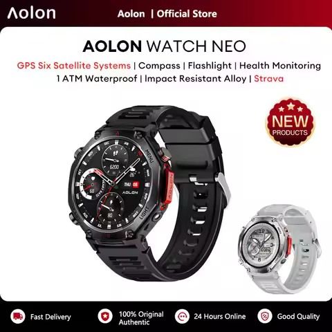 Aolon NEO Smart Watch 6-System GNSS GPS 1.43"IPS Outdoor Sports Fitness Tracker Health Monitor IP68