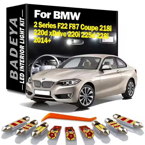 BADEYA 6Pcs Canbus LED Interior Map Dome Light Kit For BMW 2 Series F22 F87 Coupe 218i 220d xDrive 2