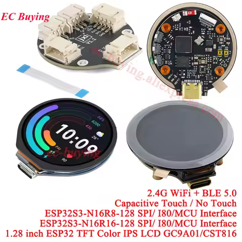 ESP32-TFT ESP32-S3 1.28 Inch Round IPS 65K Color TFT Touch Display LCD Screen Module 1.28" 240*240 2