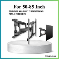 S8 Double Arm Full motion Wall Mount TV Brackets Swivel for 32”inch 50” inch to 85 inch TV Monitor [