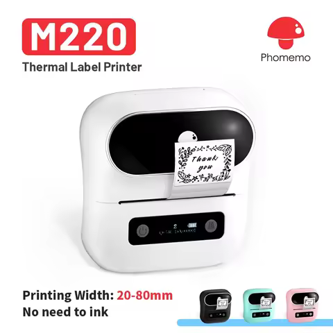 Phomemo M220 Label Printer Label Maker Machine 80mm Thermal Self-adhesive Labels Printer For Mobile 