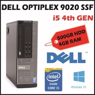 DELL OPTIPLEX 9020 SFF INTEL CORE i5-4590 4TH GEN CPU/8GB RAM/500gb hdd/DVD /INTEL HD GRAPHIC/WIN 10