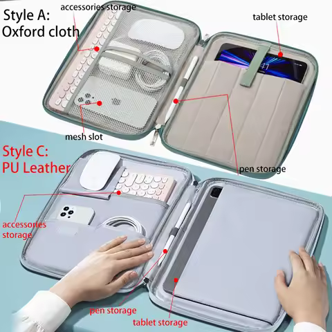 PU Leather Tablet Bag for iPad 12.9 inch Case 2021 Pro 11 M1 9.7 10.2 10.9 Shockproof Handbag Funda 