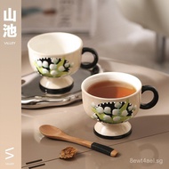 Finland Export Hand-Painted Tall Lily of the Valley Ceramic Cup High-Value Coffee Cup Niche Light Lu