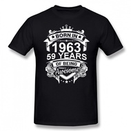 Born In 1963 59 Years for 59th Birthday Gift T Shirt Harajuku Clothing Short Sleeve T-shirt 100% Cot