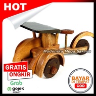 Ready Diecast Miniatur Becak Kayu - Ukuran S Mini 16X8X8 Cm