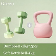 3pcs Home Use dumbbell set 1KG+4KG/2KG+6KG/3KG+8KG set Dumbbell and Kettlebell WomensFitness Equipme