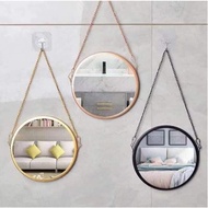 1PC Nordic Metal Bathroom Round Wall Mount Hanging Mirror
