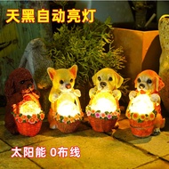 New Style Dog Night Light Solar Garden Light Gardening Balcony Decoration Decoration Garden Small Animal Creative Decoration