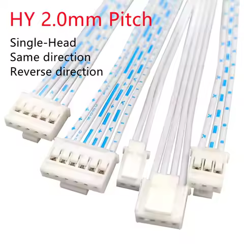5Pcs HY2.0 2.0mm Pitch Connector Cable 2-12 Pin JST Plug Wire 10/15/20cm Blue White Line for PCB Boa