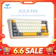 AULA F65 Mechanical Keyboard 67 Keys Tri-mode Hot Swappable RGB Light 62% Layout Wireless Keyboard