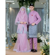 SET NIKAH BAJU KEBAYA KENCHANA DUSTY PURPLE | BAJU KURUNG MODEN LACE SULAM