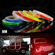 Allyn 1Roll 8 Meter Reflective Tape, Reflective Sticker Lining Car, Motor, Bycycle, Lorry, Reflective Sticker Luminous Strip Motorcycle Accessories Car Accessories