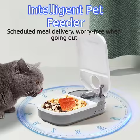 2.5L Intelligent Pet Feeder Timed Quantitative Cat Food Feeding Device Dog Food Dispenser Automatic 