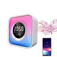 Wireless Speaker Ala Clock LED Light Kids RGB Gift Colors Adjtable Brightness Digital Temperature Display Rechargeable N