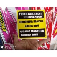 No debt stickers warning stickers