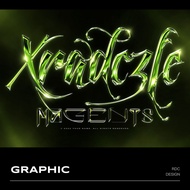 3D DESIGN | 🟢 Y2K Green Chrome Font Logo Mockup Template – Photoshop