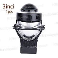 Lampu Biled Projector Mobil 2.5inc Blue Lens 12V 45W Lensa Bifokal Film Biru Lampu Depan Mobil Denga