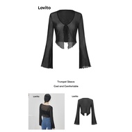 Lovito Casual Cardigans      Y2K Cardigan for Women L52AD060 (Black)