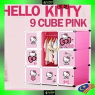 HELLO KITTY 9 cube DIY Wardrobe Cabinet Storage Almari Rak Dropship