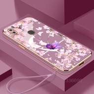 Casing VIVO V7 VIVO V7 plus VIVO V11i VIVO V11 VIVO V11 pro Phone Case sakura Silicone pretty Phone Case Send Lanyard