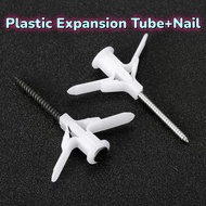 Plastic Expansion Drywall Anchor Pipe Tube Kit Self Drilling Screw Curtain Gypsum Board Hollow Drywa