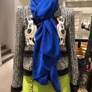 全新 保證真品 Gucci 長方形 藍色 GGLogo 古馳 絲巾 圍巾 披肩 義大利製 女用 正品 低調奢華 特價優惠