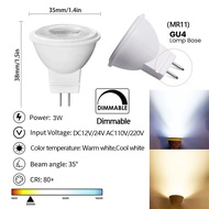 หลอดไฟ MR11หรี่แสงได้ ° 36หลอดสปอตไลท์ไฟ LED 3วัตต์ GU4 2835 SMD 110V 220V 12V-24V แทนหลอดฮาโลเจน30ว