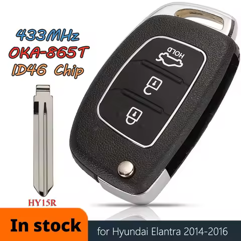 DIYKEY OKA-865T ID46 Chip 3 Button Flip Remote Key For Hyundai I10 I20 I30 433Mhz FCCID 95430-B9100/
