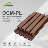 Dekoran Studio - WPC Wall Panel Outdoor Polos Motif Kayu Dekorasi Dinding Warna Jati