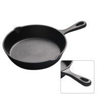 Cast Iron Skillet Pan Frying Pans Chemical Free Durable Grill Fry Pan for Indoor and Outdoor Use Grill StoveTop Black