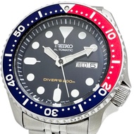 SEIKO SKX009/7S26-0020 Pepsi Diver's Watch, Stainless Steel, Automatic Movement, Navy Dial, Silver S