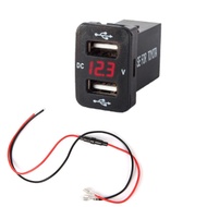 12V Dual USB Ports Car Charger Socket Voltmeter 4.2A Power Adapter For Toyota