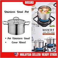 Bossku 304 Stainless Steel Pot Non Stick Pot Soup Pot Periuk Stainless Steel Steam Pot Mini Pot Cook