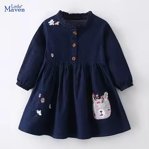 Little maven Kids Clothes Children's Clothing Baby Girls Autumn Cotton Long Sleeves Cartoon Rabbits 