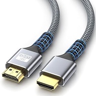 looyotul 8k Hdmi Cable 6.6ft High Speed HDMI 2.0 Cable Woven Rope 8K@120HZ 3D ARC Ethernet HDMI Cord for UHD TV Monitor Laptop Xbox PS4/PS5（Silvery）