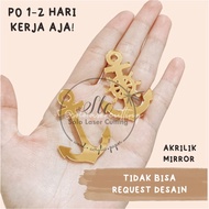 Gold/silver Mirror Acrylic Rudder Anchor & Anchor Emblem For Dowry