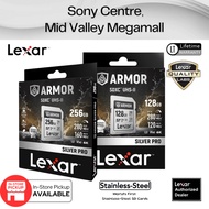 Lexar 128GB /256GB ARMOR SILVER Pro UHS-II SD Card (280MB/s V60 U3 4K) - Stainless Steel
