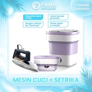 [BUNDLE] PAKET HEMAT FINITO Setrika Listrik + Mesin Cuci Mini Lipat 12L Daya Rendah Perawatan Baju