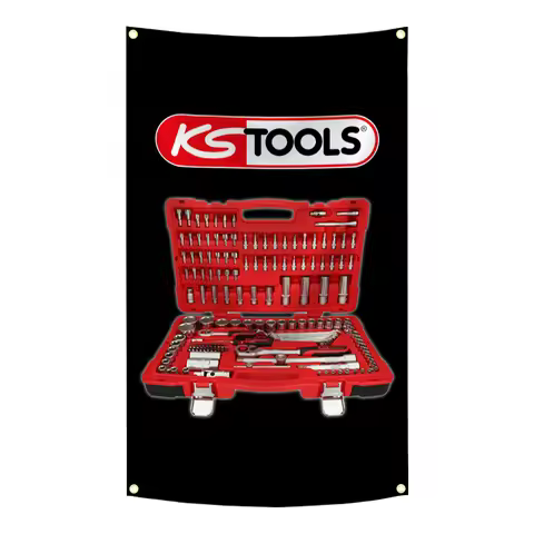 KS TOOLS Brand Flag Tapestry Polyester Banner For Garage Workshop Decor