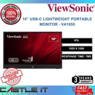 ViewSonic 16" VA1655 Portable USB-C Lightweight 15.6" Monitor 60W Type-C