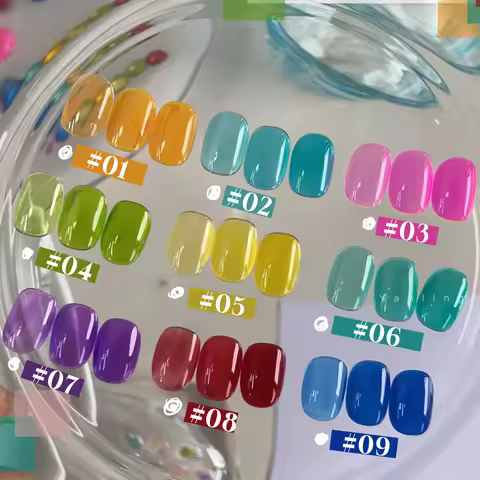 MIANEL 12ML Summer Ice-clear Dopamine Glass Candy-colored Jelly Gel Nail Polish Glass Tanzanite Nail