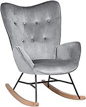 Furniture, Cosy Epping Velvet Dark Grey, Rocking Chair, Leisure Chair and Rest, Velour, Grey, for Li