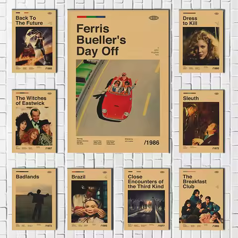 Classic Movies The 70s to 80s era Kraft Paper Poster Vintage Home Room Bar Cafe Decor Aesthetic Art 