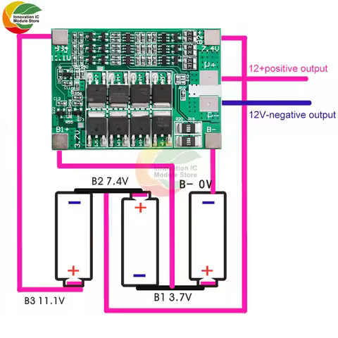 Battery Protection Board BMS 3S 40A Balancer PCM 18650 3S BMS Li-ion Charger with Balance Charging 1