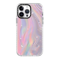 《KIKI》Original CASE.TIFY Pink aurora Phone Case for iphone 14 14pro 14promax 12 12ProMax 13promax 13 case High-end shockproof hard case Cute cartoon stars and moon figure pattern iPhone 11 case Official New Design Style Pink