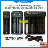 Li-ion 3.7V~4.2V 18650 Battery Charger 18650/16340/18650/26650/21700 [Pengecas Bateri 18650]