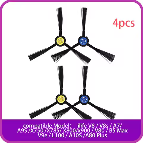 L+R Side brush for iLife V8 V8s A7 A9S X750 X785 X800 x900 V80 B5 Max V9e L100 A10S A80PLUS Mop bot 