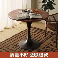 Simple commercial round table, high-end antique-style small table, small dining table for small spac